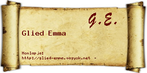 Glied Emma névjegykártya